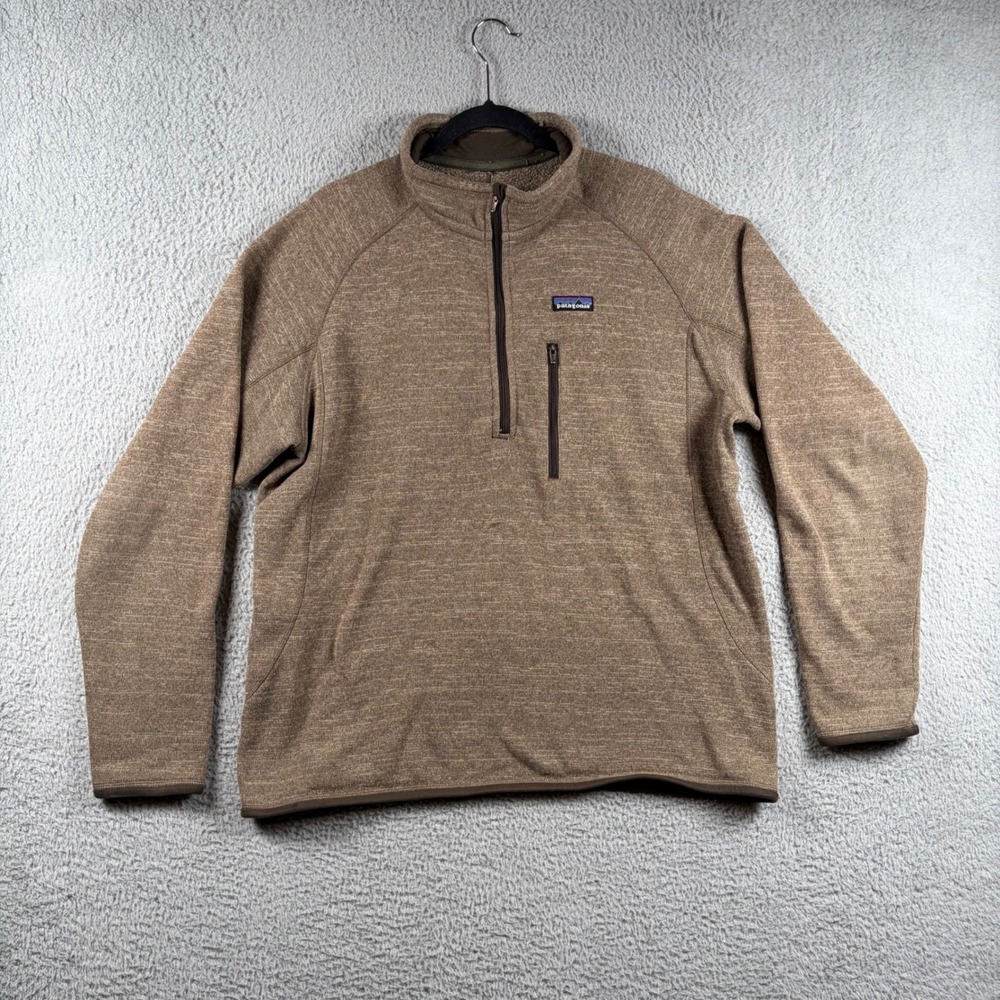 Patagonia Better Sweater 1/4 Zip Pullover Brown Heathered Fleece Mens Large